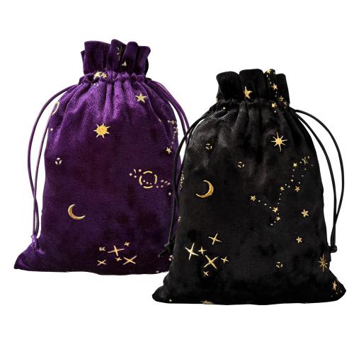 Baumwollsamt Drawstring Tasche, Epoxidharzklebstoff, Staubdicht & mit einem Muster von Stern, keine, 130x180mm, verkauft von PC