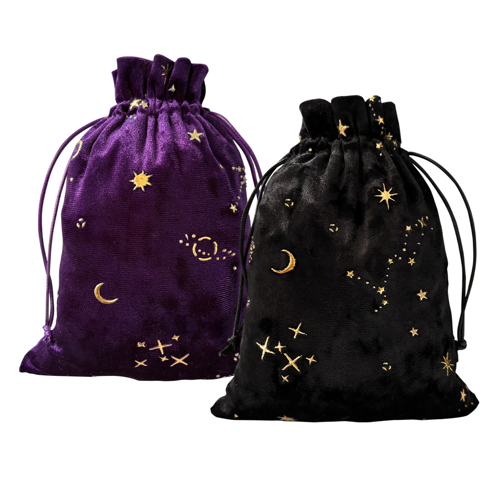 Velveteen Drawstring Bag, epoxy gel, dustproof & with star pattern, more colors for choice, 130x180mm, Sold By PC