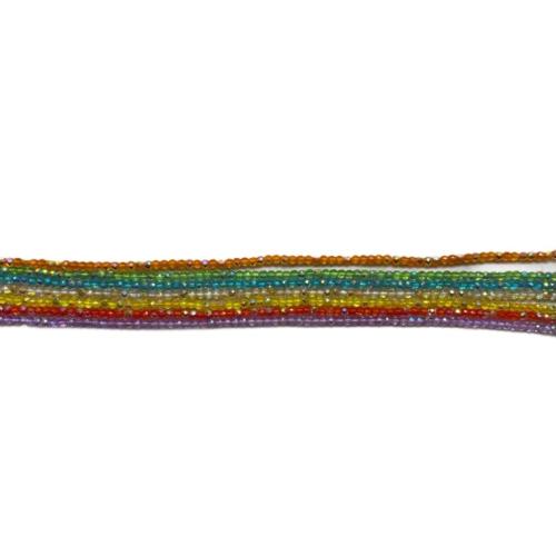 Rocalla de Cristal Chapada, Rocallas de vidrio, Esférico, chapado en colorido, Bricolaje & facetas, más colores para la opción, 2mm, Vendido para aproximado 38 cm Sarta