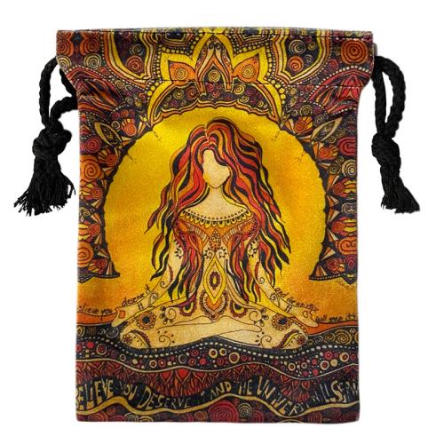 Baumwollsamt Drawstring Tasche, Rechteck, Kunstdruck, Tragbar & Staubdicht, 130x180mm, verkauft von PC