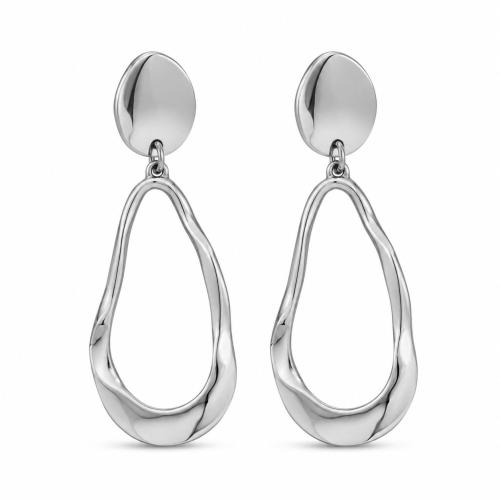 aleación de zinc Pendientes con Colgantes, chapado, Joyería & para mujer & hueco, 22x60mm, Vendido por Par