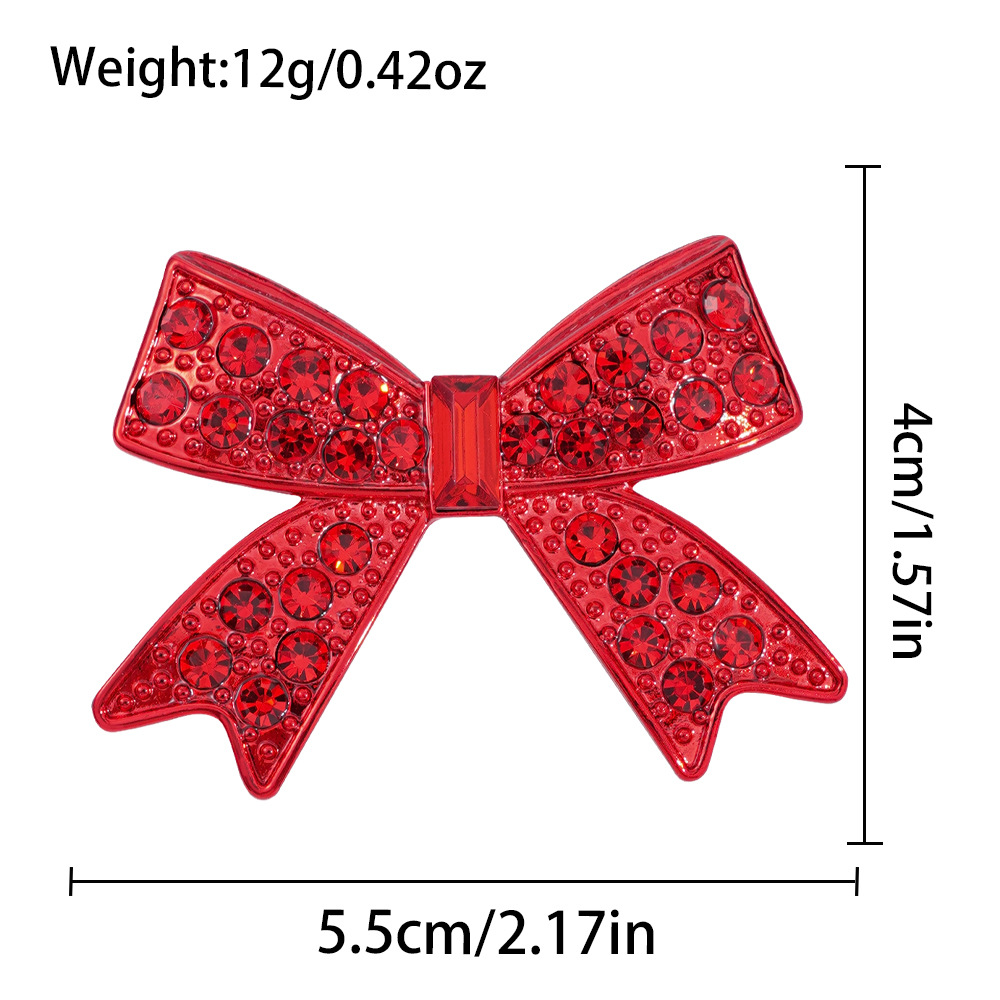 Crystal Brooch, with Zinc Alloy, Bowknot, plated, for woman & with rhinestone, 55x40mm, Sold By PC