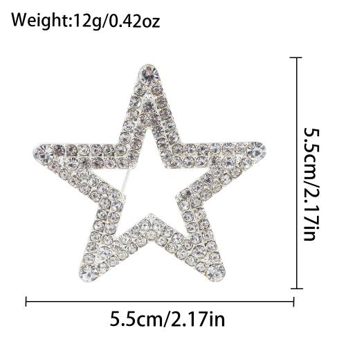 Tibetan Style Brooch, Star, plated, for woman & hollow, 55x55mm, Sold By PC