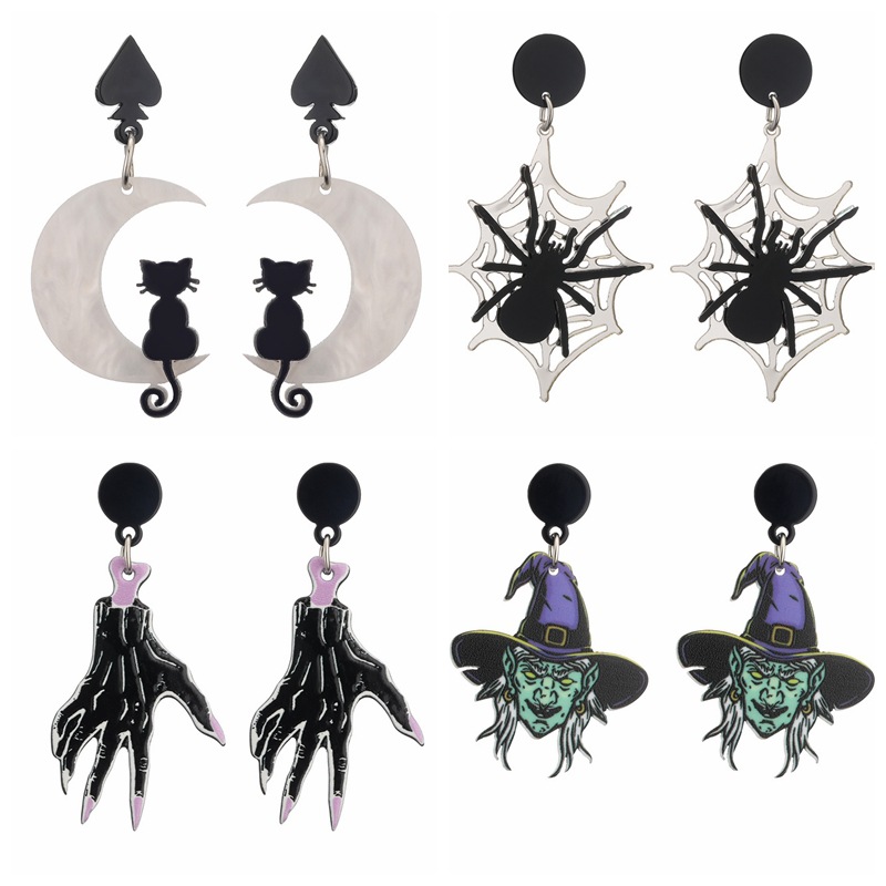 Acrylic Drop Earring, Halloween Design & different styles for choice & for woman, , Sold By Pair