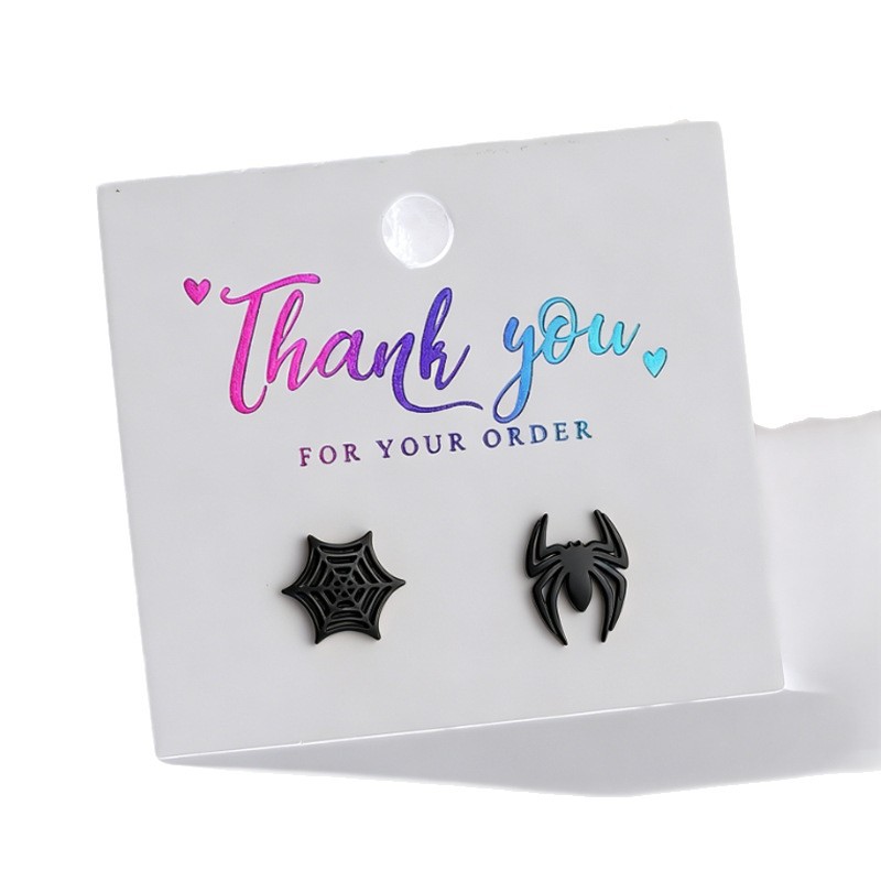 304 Stainless Steel Asymmetric Stud Earrings, Spider, plated, Halloween Design & for woman, more colors for choice, , Sold By Pair