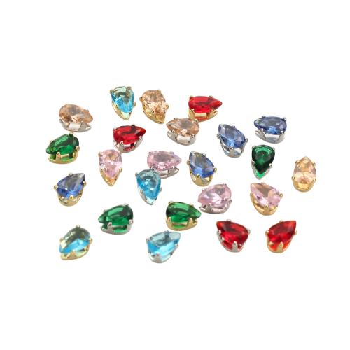 Cubic Zirconia Brass Beads, Teardrop, plated, DIY & micro pave cubic zirconia, more colors for choice, 5.80x4x4.10mm, Sold By PC