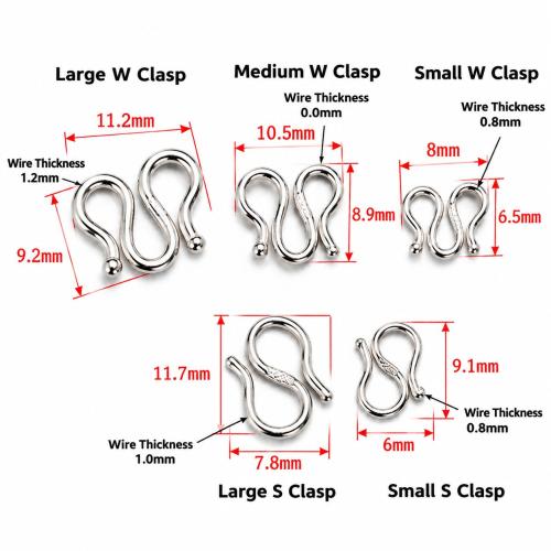 925 Sterling Silver S Hook Clasp, DIY & different styles for choice, Sold By PC