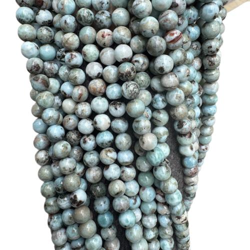Perles bijoux en pierres gemmes, Larimar, Rond, DIY & normes différentes pour le choix, Vendu par brin