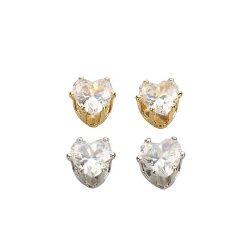 Cubic Zirconia Brass Beads, plated, DIY & micro pave cubic zirconia, more colors for choice, 7x6.40x5.20mm, Sold By PC