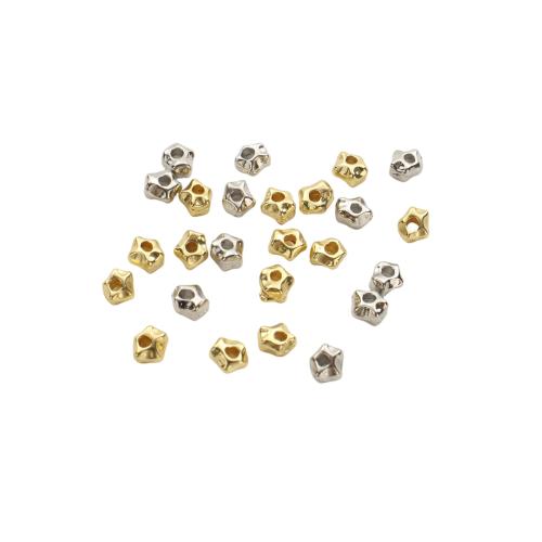 Messing Zwischenperlen, plattiert, DIY, keine, 4.20x3.80x2.60mm, Bohrung:ca. 1mm, verkauft von PC
