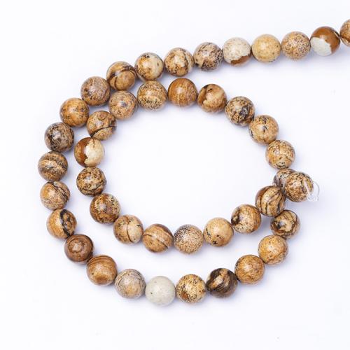 Natural Picture Jasper Beads, Round, polished, DIY & different size for choice, Sold Per Approx 38 cm Strand
