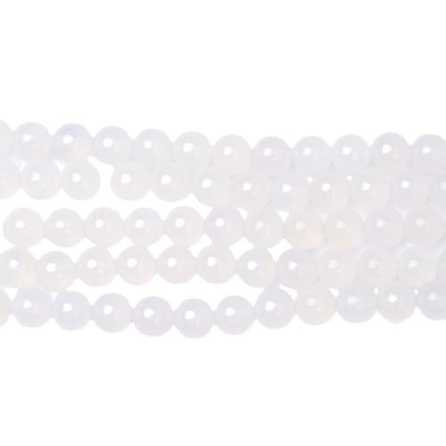 Natural White Agate Beads, Round, polished, DIY & different size for choice, Sold By Strand