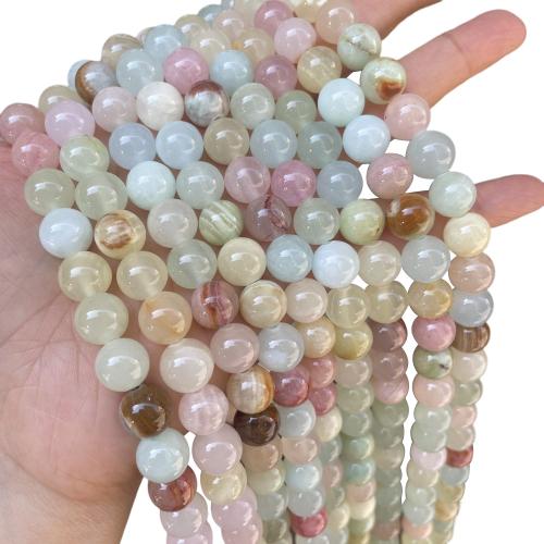 Natural Jade Beads, Green Jade, Round, polished, dyed & DIY & different size for choice, multi-colored, Sold By Strand