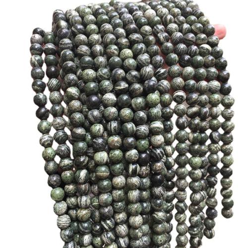 Gemstone Jewelry Beads, Green Zebra Jasper, Round, polished, DIY & different size for choice, Sold Per Approx 38 cm Strand