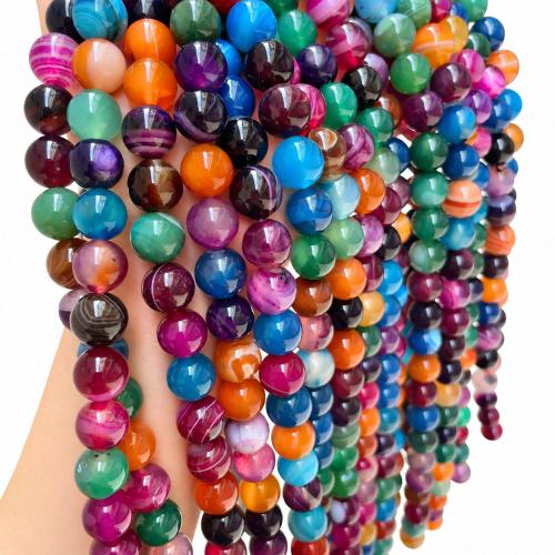 Natural Lace Agate Beads, Round, DIY & different size for choice, mixed colors, Sold By Strand