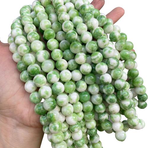 Natural Jade Beads, Persian Jade, Round, DIY & different size for choice, green, 12x10mm, Sold Per Approx 38 cm Strand