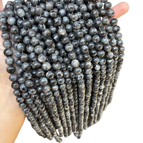 Natural Labradorite Beads, Round, DIY & different size for choice, black, Sold Per Approx 38 cm Strand