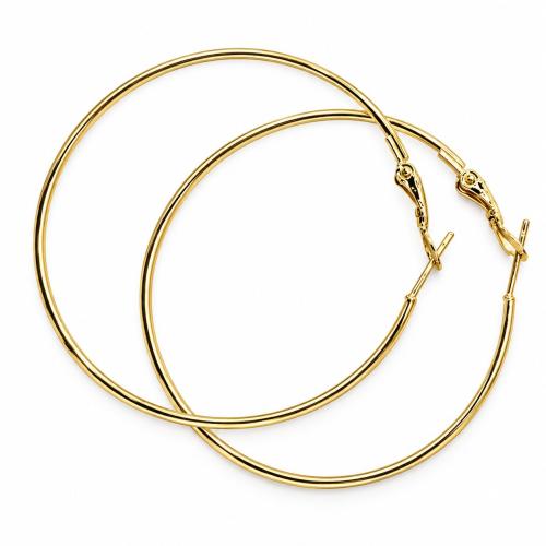 Acier inoxydable 304 boucle d'oreille cercle, Placage de couleur d'or, normes différentes pour le choix & pour femme, 1.2mm wire diameter, Vendu par paire