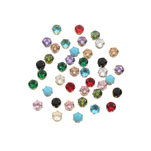 Entretoise de perles en laiton, Placage, DIY & avec zircone cubique, plus de couleurs à choisir, 5.50x4.50mm, Vendu par PC