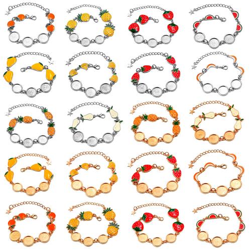 Zink-Legierungs-Armband-Entdeckungen, Zinklegierung, verschiedene Stile für Wahl & Emaille, keine, 12mm, verkauft von Strang