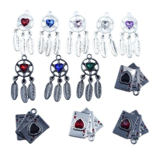 Tibetan Style Rhinestone Pendants, different styles for choice & enamel & with rhinestone, more colors for choice, Sold By PC