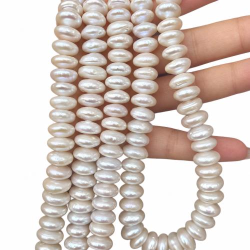 Button kultivierte Süßwasserperlen, Natürliche kultivierte Süßwasserperlen, Knopf, DIY & verschiedene Größen vorhanden, keine, 10PCs/Strang, verkauft von Strang