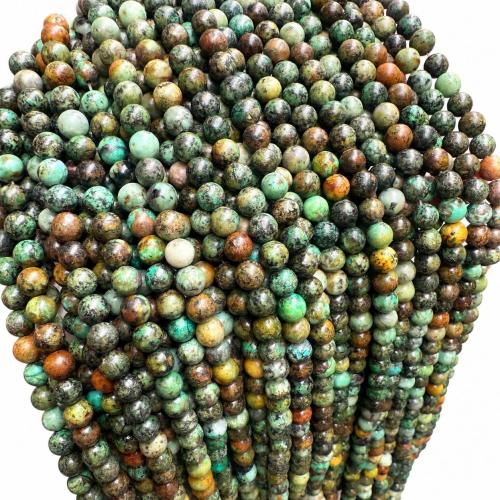 African Turquoise Beads, Round, DIY & different size for choice, green, Sold By Strand