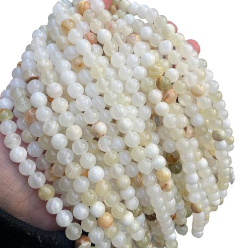 Natural Jade Beads, Light Mottle Green Jade, Round, DIY & different size for choice, white, Sold By Strand
