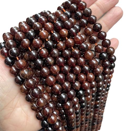 Natural Garnet Beads, Round, polished, DIY & different size for choice, orange, Sold By Strand