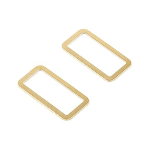 Brass Jewelry Pendants, Rectangle, DIY & hollow, original color, 31.10x16.27x0.80mm, Sold By PC