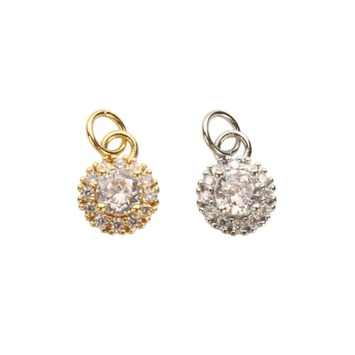 Befestigter Zirkonia Messing Anhänger, plattiert, DIY & Micro pave Zirkonia, keine, 10.80x8.10x3.50mm, Bohrung:ca. 3.5mm, verkauft von PC
