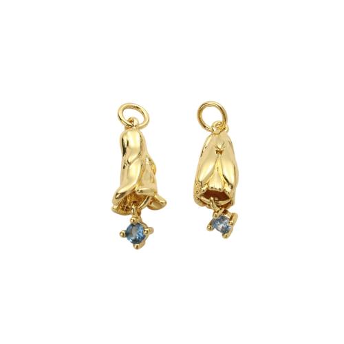 Befestigter Zirkonia Messing Anhänger, vergoldet, DIY & verschiedene Stile für Wahl & Micro pave Zirkonia, Bohrung:ca. 3.5mm, verkauft von PC