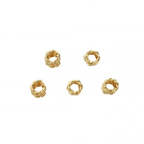 Messing Zwischenperlen, vergoldet, DIY, 3.40x2.90mm, Bohrung:ca. 2mm, verkauft von PC
