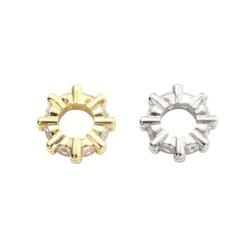 Messing Zwischenperlen, plattiert, DIY & Micro pave Zirkonia, keine, 11.40x11.40x3.30mm, Innendurchmesser:ca. 5.3mm, verkauft von PC