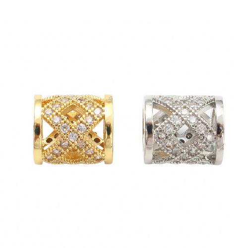 Messing Zwischenperlen, plattiert, DIY & Micro pave Zirkonia & hohl, keine, 8.70x9.80mm, Innendurchmesser:ca. 5.3mm, verkauft von PC