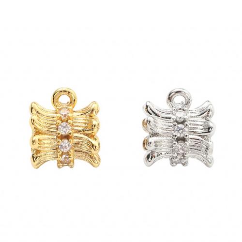Befestigter Zirkonia Messing Anhänger, plattiert, DIY & Micro pave Zirkonia, keine, 10.10x8.50mm, Innendurchmesser:ca. 4.1mm, verkauft von PC