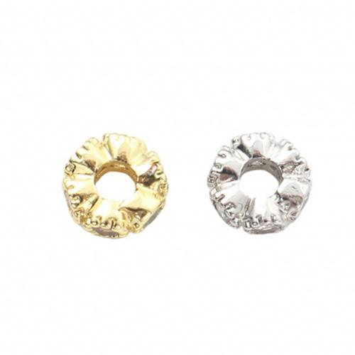 Messing Zwischenperlen, plattiert, DIY & Micro pave Zirkonia, keine, 5.60x5.60x2.40mm, Bohrung:ca. 2.2mm, verkauft von PC