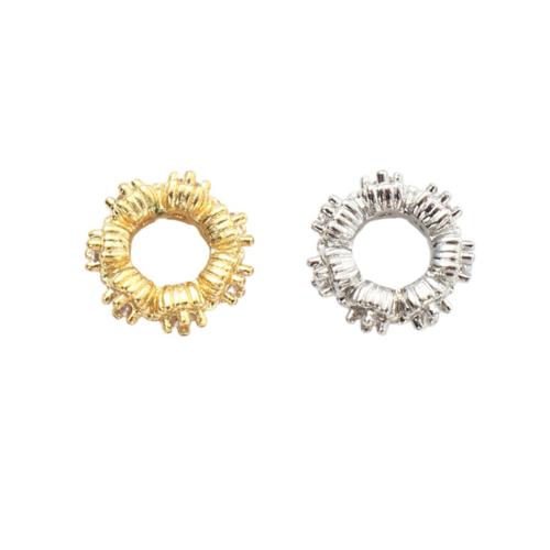 Messing Zwischenperlen, plattiert, DIY & Micro pave Zirkonia, keine, 8.50x8.50x2.80mm, Bohrung:ca. 4mm, verkauft von PC
