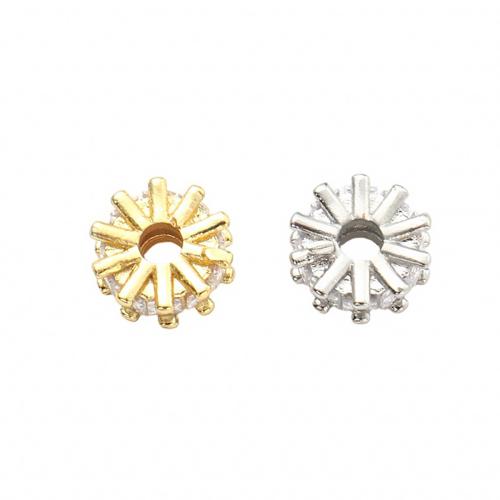 Messing Zwischenperlen, plattiert, DIY & Micro pave Zirkonia, keine, 8.60x8.60x3.80mm, Innendurchmesser:ca. 2.5mm, verkauft von PC