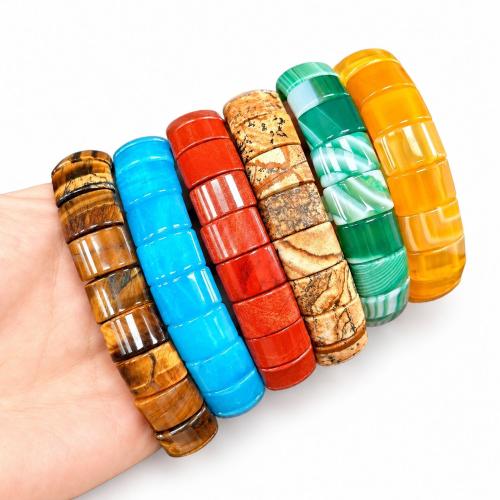 Edelstein Armband, poliert, elastisch & verschiedenen Materialien für die Wahl & unisex, beads size 15x10x6mm, Länge:ca. 18 cm, verkauft von PC