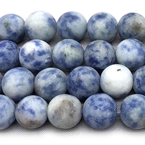 Natural Blue Spot Stone Beads, Round, DIY & different size for choice & frosted, Sold By Strand