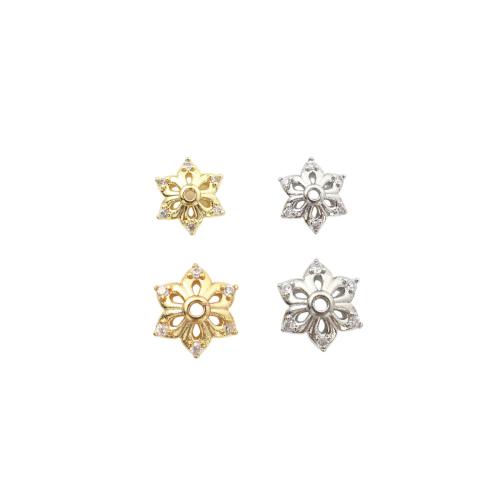 Messing Perlenkappe, plattiert, DIY & Micro pave Zirkonia, keine, 10.40x10.40x3mm, verkauft von PC