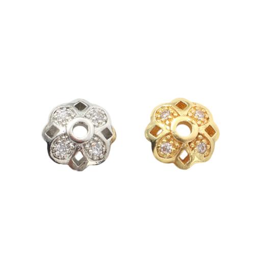 Messing Perlenkappe, plattiert, DIY & Micro pave Zirkonia, keine, 8x8x2.80mm, verkauft von PC