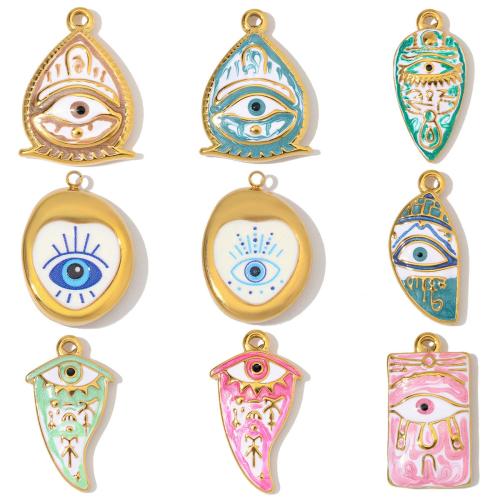 Stainless Steel Pendants, gold color plated, DIY & different styles for choice & enamel, more colors for choice, 3PCs/Bag, Sold By Bag