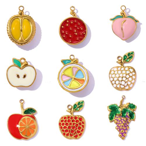 Stainless Steel Pendants, gold color plated, DIY & different styles for choice & enamel, more colors for choice, 3PCs/Bag, Sold By Bag