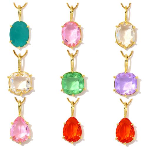 Crystal Pendants, Brass, with Crystal, gold color plated, DIY & different styles for choice, more colors for choice, 3PCs/Bag, Sold By Bag