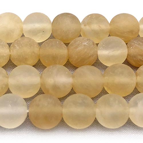 Round Crystal Beads, DIY & different size for choice & frosted, Jonquil, Sold By Strand