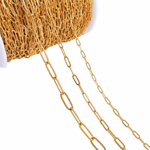 Cadena de collar de cobre amarillo, metal, chapado en oro de 14 K, Bricolaje & diverso tamaño para la opción, Vendido por m