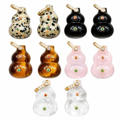 Colgantes de Gemas, Piedras preciosas, con aleación de zinc, Calabaza, Bricolaje & diferentes materiales para la opción & micro arcilla de zirconia cúbica, 20x30mm, Vendido por UD