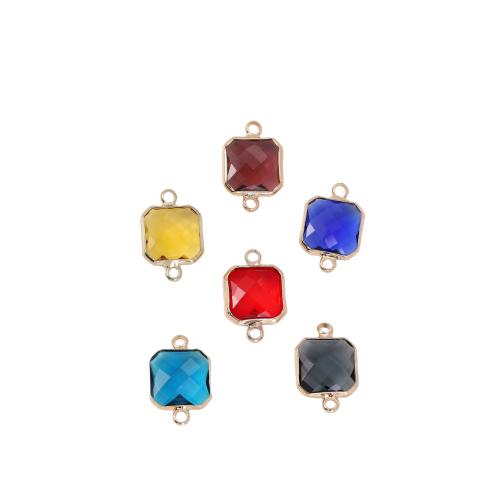 Kristall Schmuckverbinder, Quadrat, plattiert, DIY, mehrere Farben vorhanden, 12mm, verkauft von PC